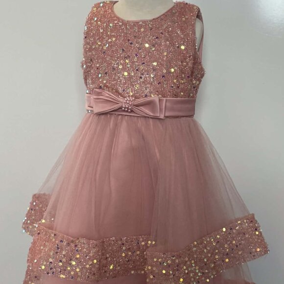 Other - Girls Blush Pink Sequin Tulle Dress Party Holiday  Formal NWOT